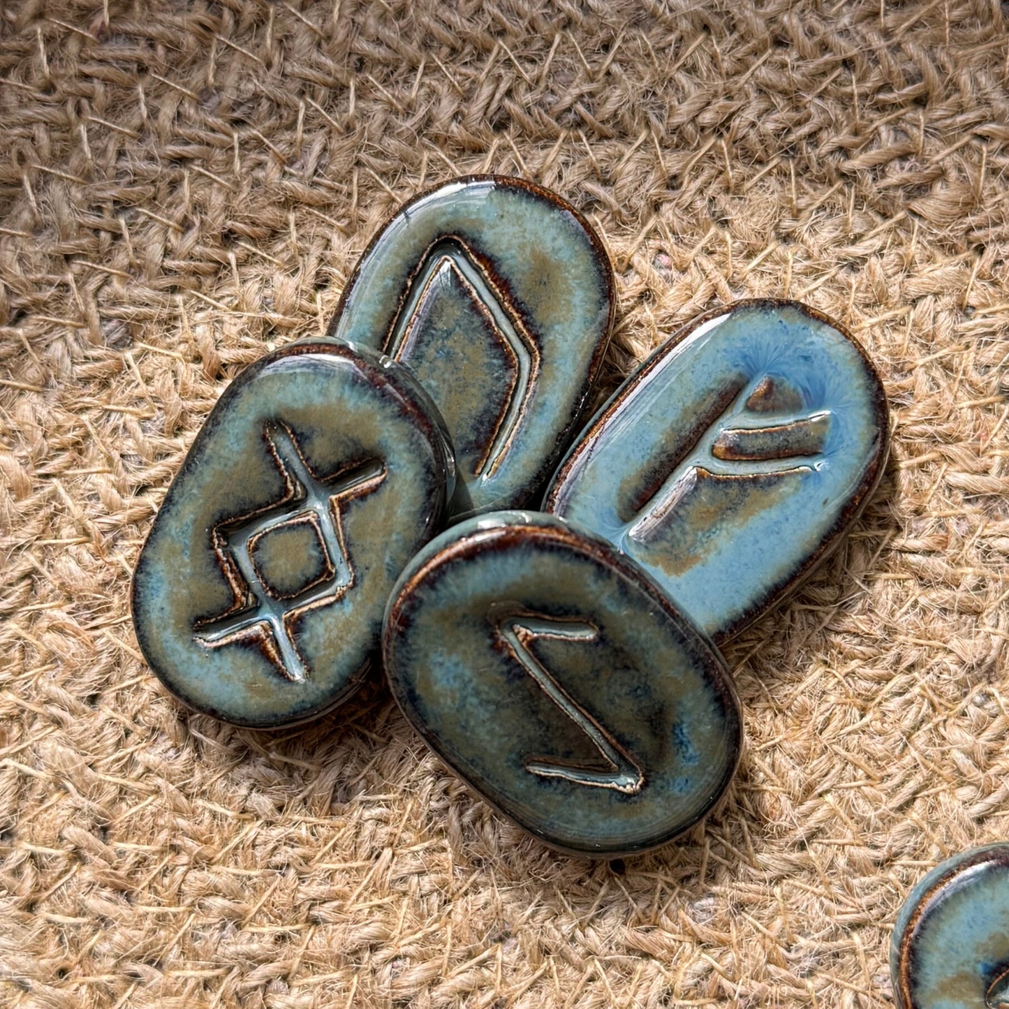 Handcrafted Clay Runes - TIDEWORN TEAL