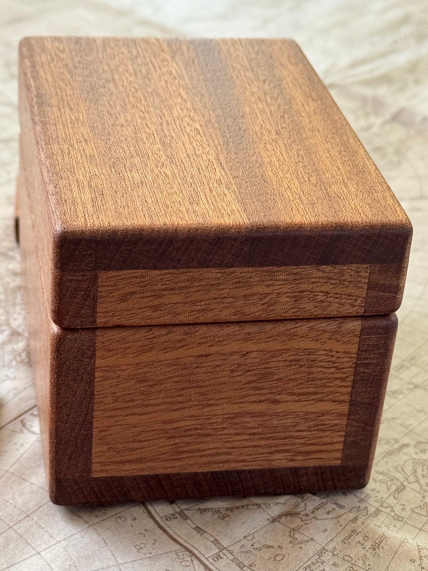 Handmade Mahogany Rune Box with Bog Oak Inlay
