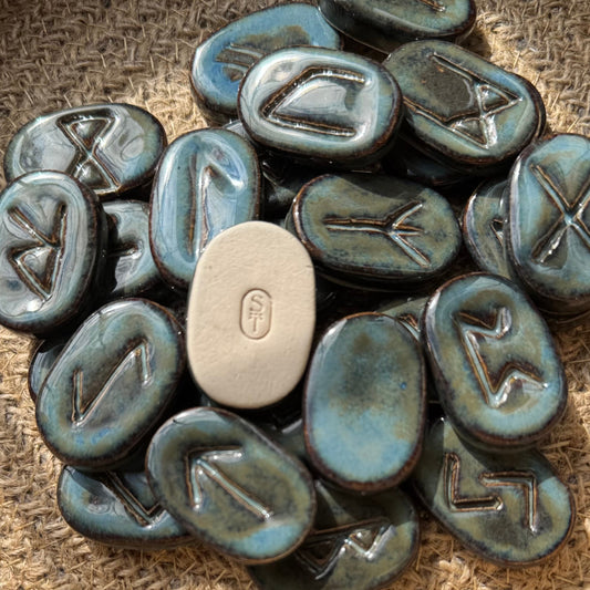 Handcrafted Clay Runes - TIDEWORN TEAL