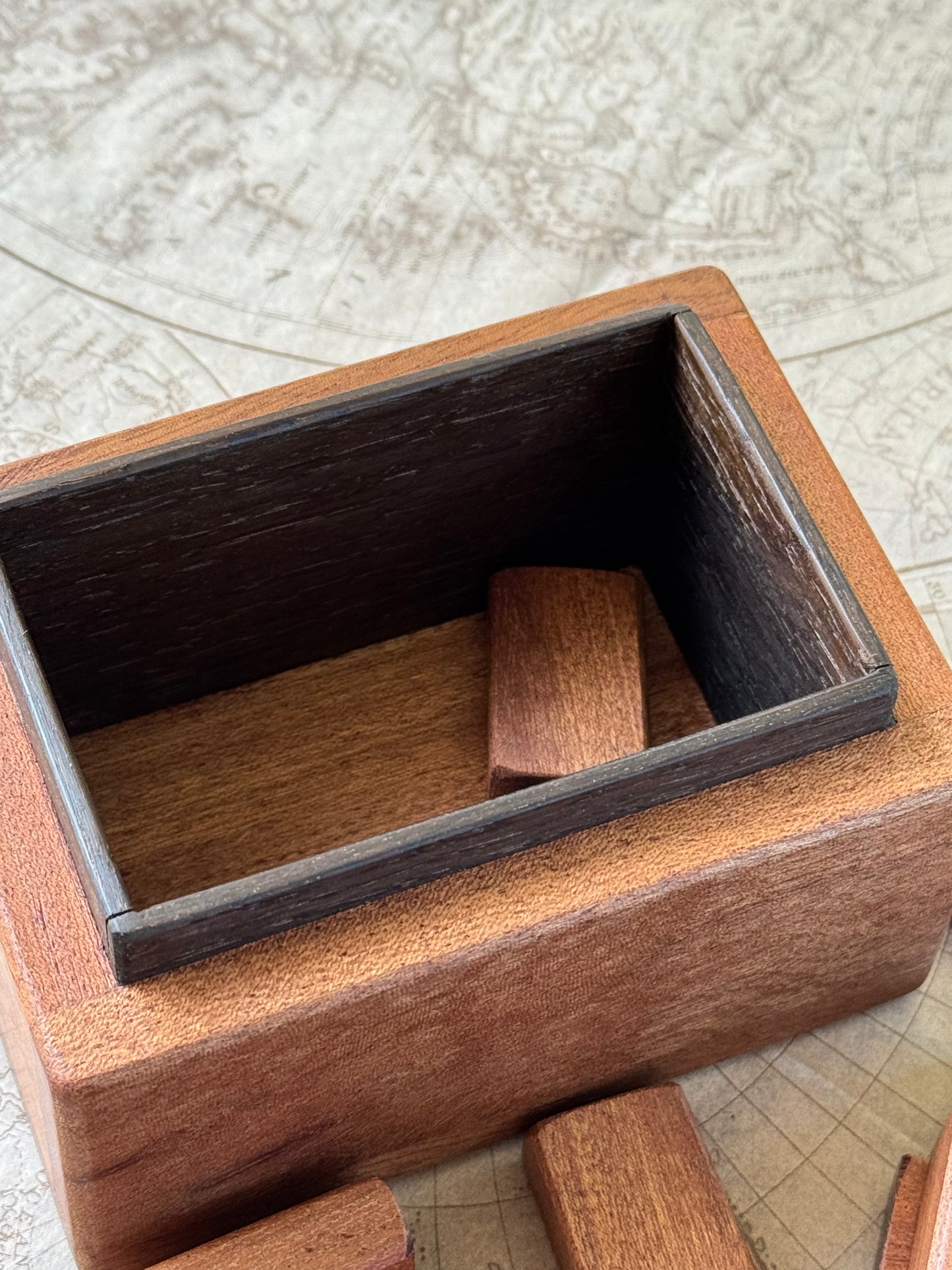 Handmade Mahogany Rune Box with Bog Oak Inlay
