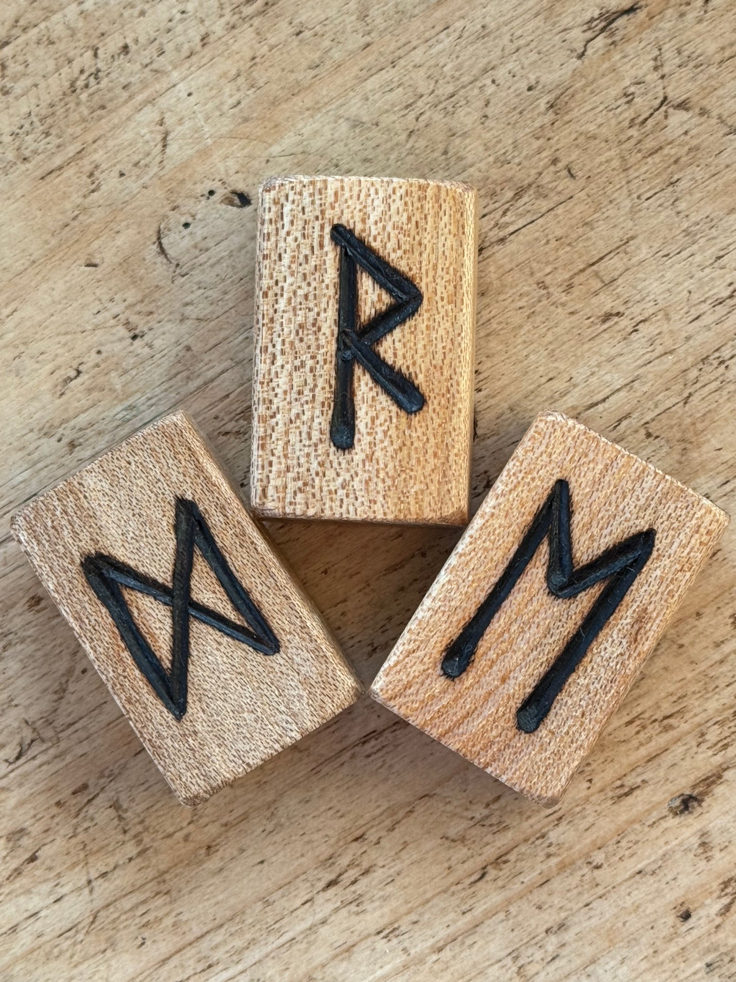 English Elm Rune Tiles – Handcrafted 25-Rune Set