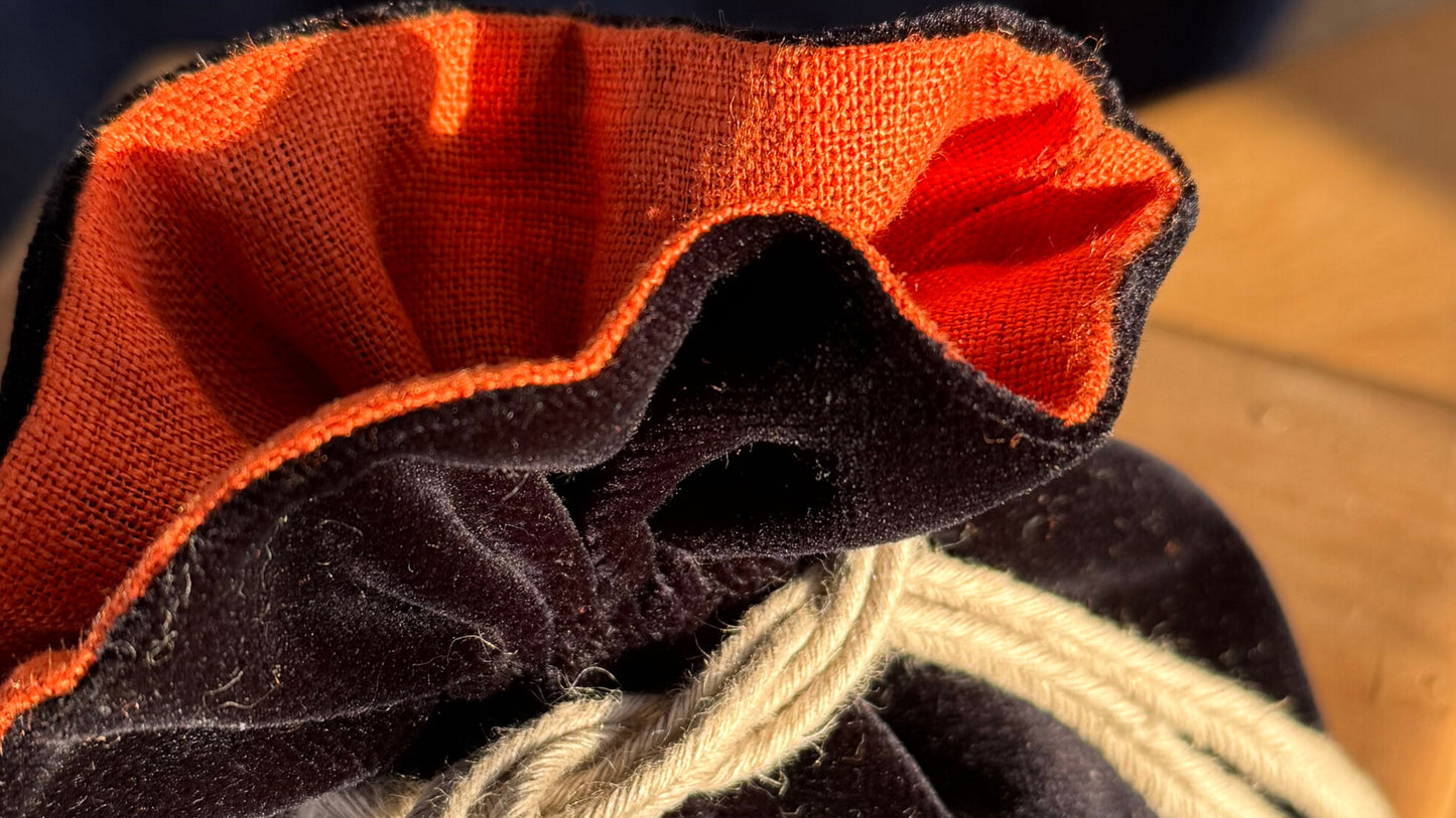 Handmade Ponto Velvet Rune Bag - Midnight