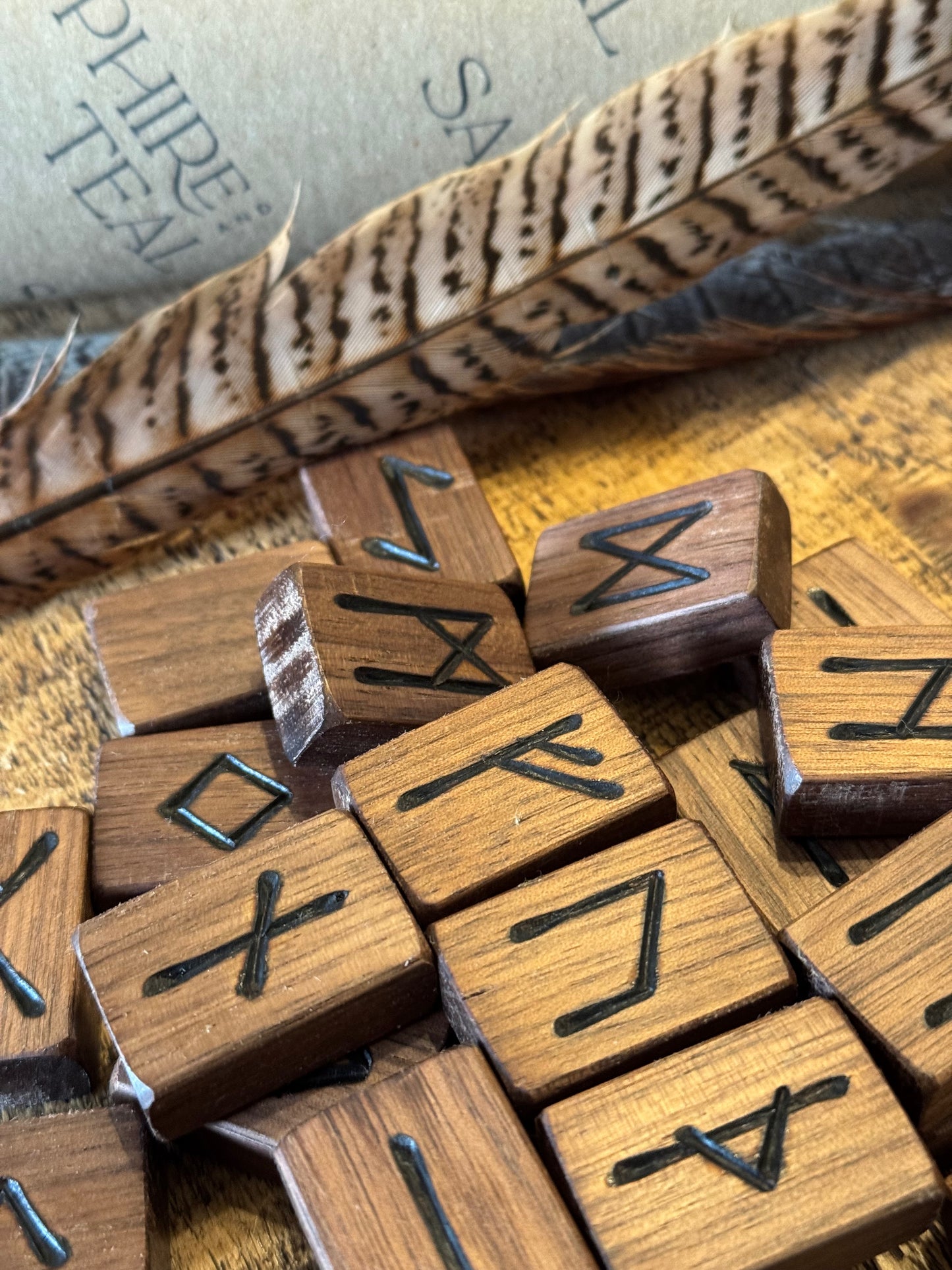 Black Walnut Runes – Handcrafted 25-Rune Set
