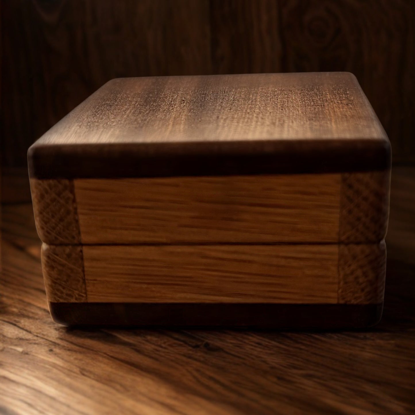 Bog Oak Rune Dice Set with Handmade Oak Presentation Box