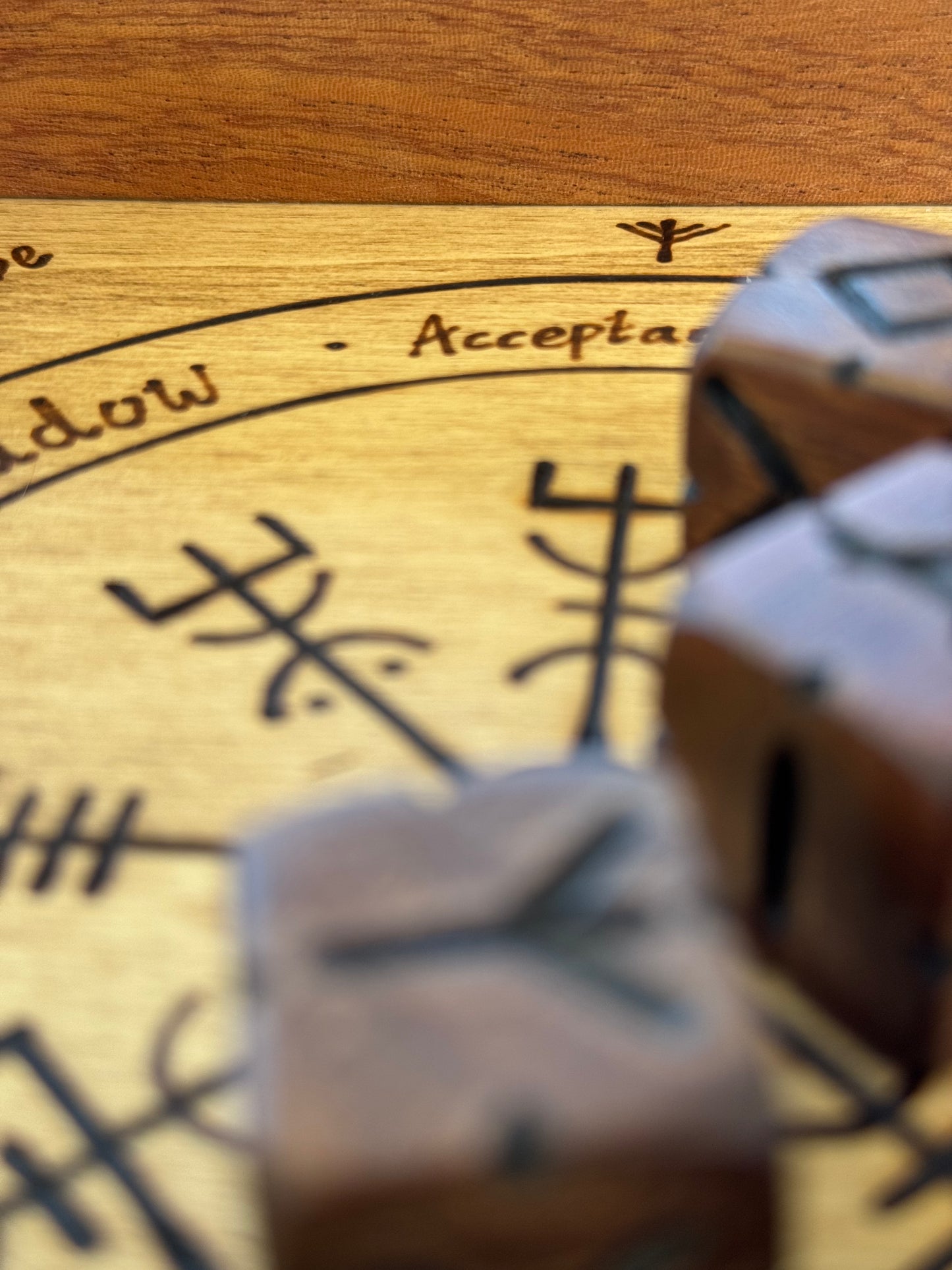 Handcrafted Rune Dice Casting Set - Bog Yew