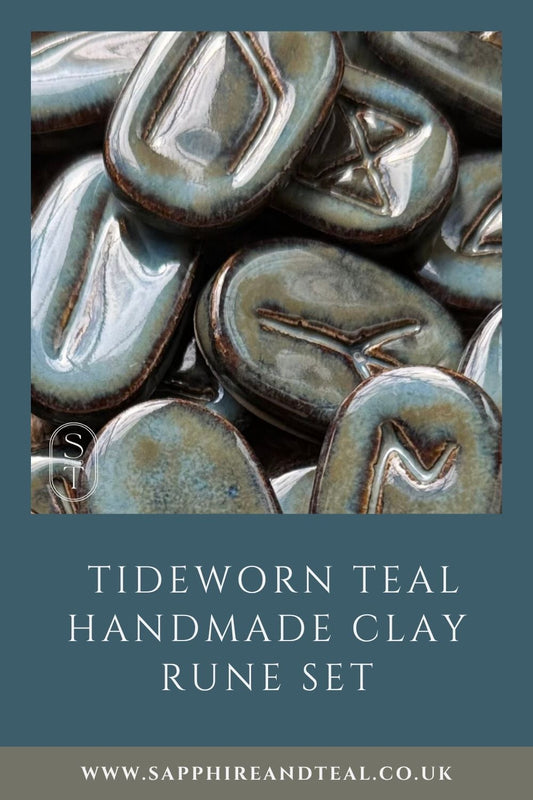 Handcrafted Clay Runes - TIDEWORN TEAL
